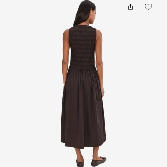 NWT Madewell Keeran Midi Dress Molasses Dark Brown Size L - Picture 14 of 15